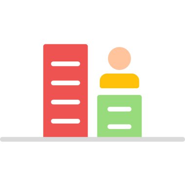 ofis vektörü düz renk simgesi