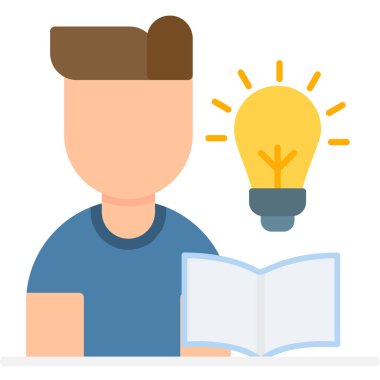 fikir düz vektör simgesi