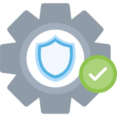 Güvenlik kalkan renkli vektör simgesi