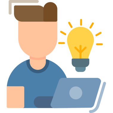 Bilgisayarla çalışan bir adam. Web simgesi