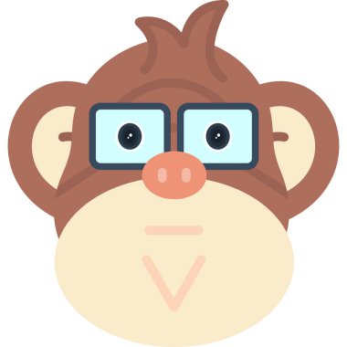 gözlüklü maymun, illüstrasyon, beyaz arkaplanda vektör.