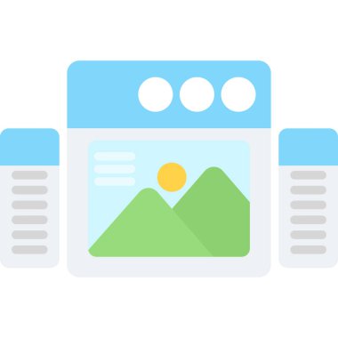 Web sayfası renk simgesi, vektör illüstrasyonu