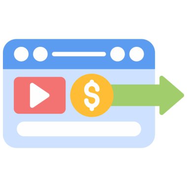 Dolar düz vektör simgesi