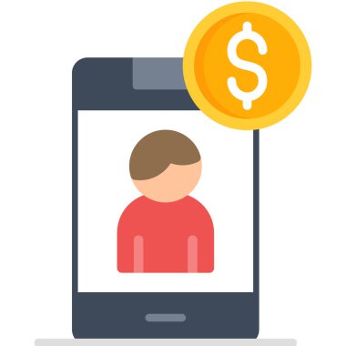 bank çevrimiçi düz vektör simgesi