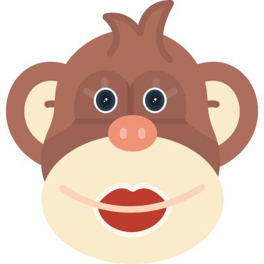 maymun yüz simgesi, renkli vektör illüstrasyonu