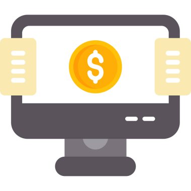 Dolar düz vektör simgesi