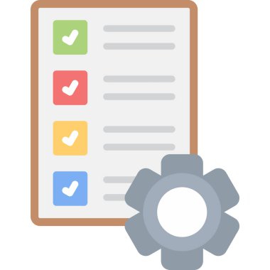 iş belge düz simgesi, vektör çizim