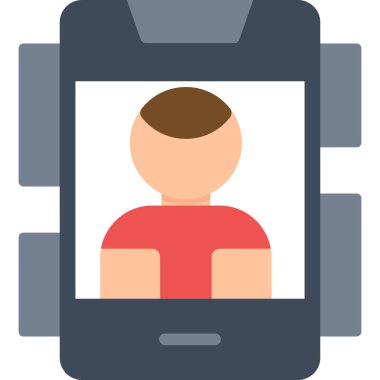 Cep telefonu, illüstrasyon, beyaz arkaplanda vektör.