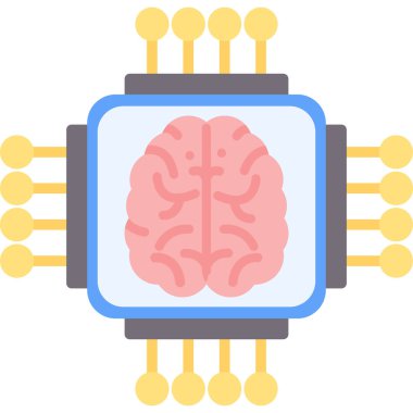 Yapay Zeka simgesi, vektör illüstrasyonu