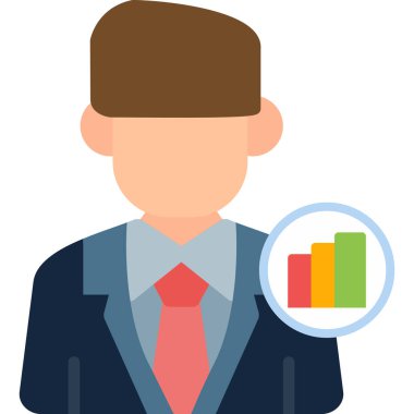 Grafik & çizelgesi için İş Yönetimi Düz simgesi