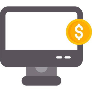 Bilgisayar monitörü simgesi. Web için basit bilgisayar izleme vektör simgeleri çizimi