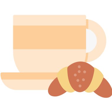 kahve ve kurabiye düz vektör simgesi