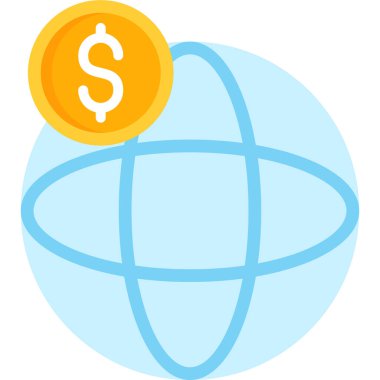 düz stil küresel iş simgesi