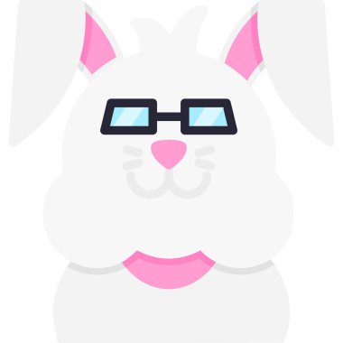 Gözlüklü sevimli tavşan vektör çizimi