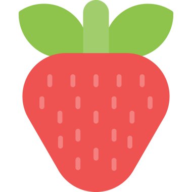 Çilek Vektörü İllüstrasyonu, Basit Simge