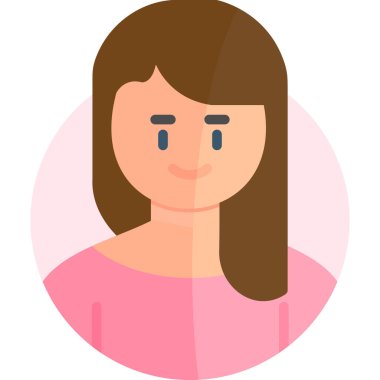 güzel kadın avatar karikatür karakter vektör çizimi tasarımı