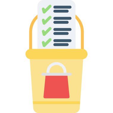 Kontrol listesi vektör simgesiyle sepet