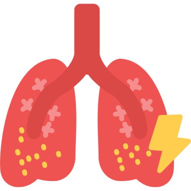 Akciğerler Vektör İllüstrasyonu, Basit Simge