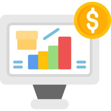 iş analizi finans simgesi düz stil