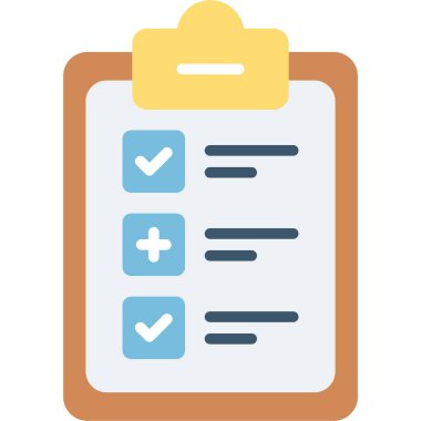 Kişi Listesi Vektör İllüstrasyonu, Basit Simge