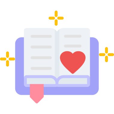 kitap, kalp ve kitap vektör tasarımı