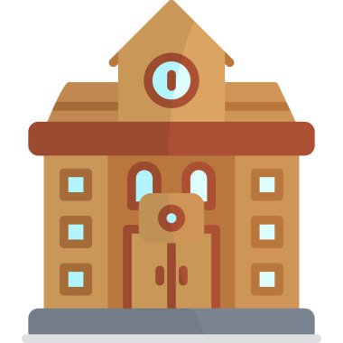 Üniversite binasının vektör düzlüğü simgesi