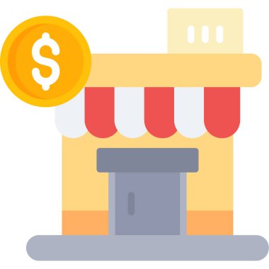 dükkan düz vektör illüstrasyonu