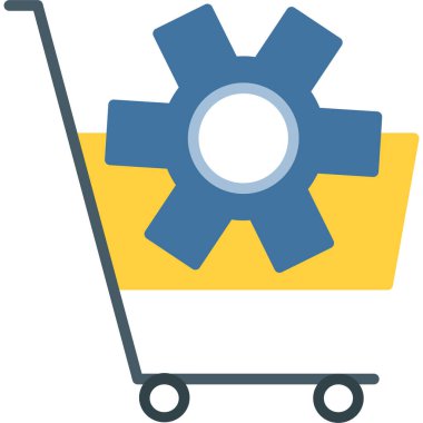 Alışveriş arabası simgesi düz stil