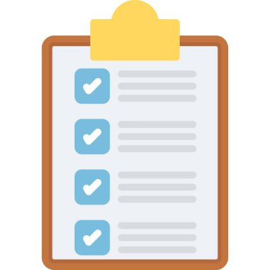 Liste vektörü düz renk simgesi