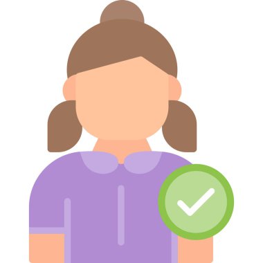 Düz biçimli kadın karakter simgesi