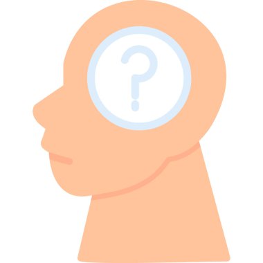 Soru işareti olan insan kafası. vektör illüstrasyonu