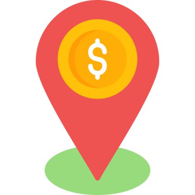Dolar iğne işaretleyici vektör illüstrasyonuName