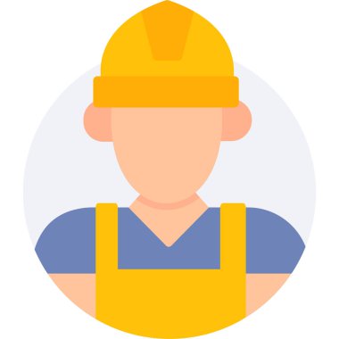 İşçi. Web simgesi basit illüstrasyon