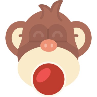 maymun ikonu. çizgi film vektör illüstrasyonu