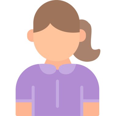 avatar kadın insan simgesi düz stil