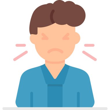 Yüzü asık bir adam. Çizim. vektör düz illüstrasyon.