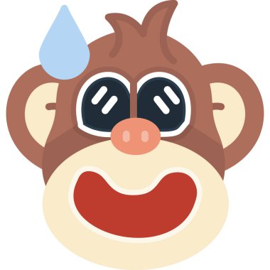 maymun yüz ifadesi simgesi ile doldurulmuş dış hat biçimi