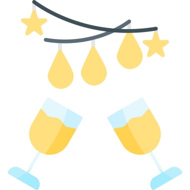 - Şampanya. Web simgesi basit illüstrasyon