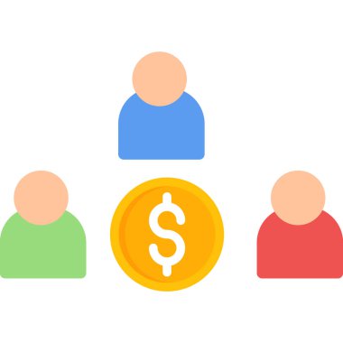 İnsanlar düz renk simgesini yönetir