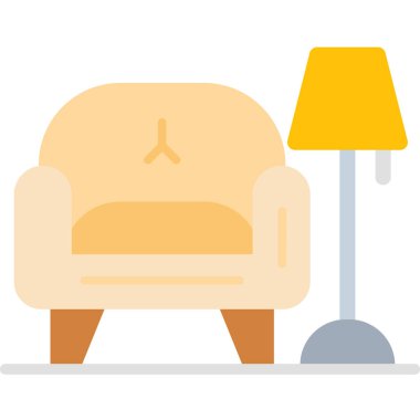 Kol Koltuğu Mobilya Simgesi Vektör İllüstrasyonu