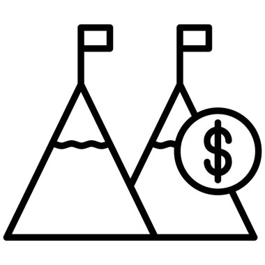 para ve ekonomi vektör çizgisi simgesi