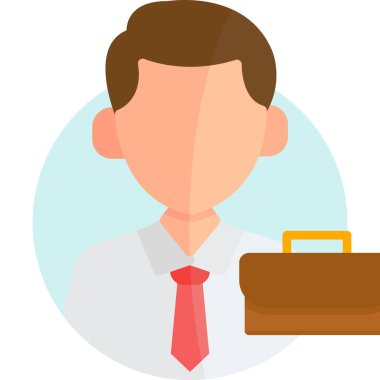 İşadamı ofis simgesi düz stil