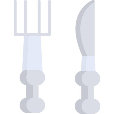 çapraz çatal, bıçak, çatal, çatal simgesi düz stil.