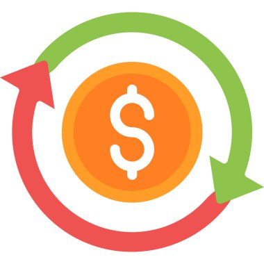 Düz dolar simgesi. düz resimleme.
