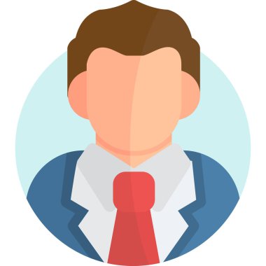 avatar iş adamı simgesi düz stilde