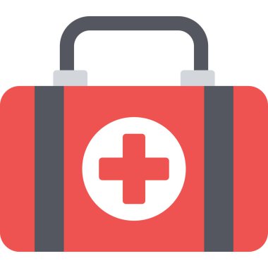 tıbbi çanta düz simge, vektör, illüstrasyon