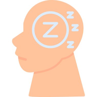 baş uyku simgesi, basit vektör illüstrasyonu