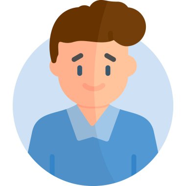 Genç adam karikatür vektör çizim grafik tasarım