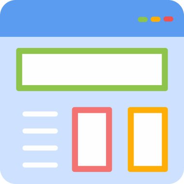 Düz biçimli web tasarım arayüzü simgesi