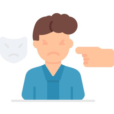 Genç bir adam kızgın. düz resimleme.